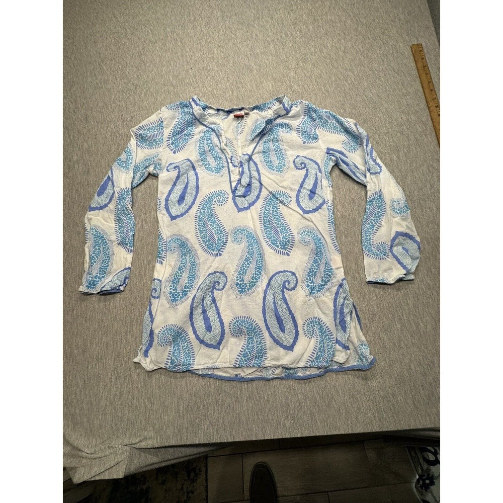Persifor Women’s Tunic Top Beach Cover Up Paisley Blue Size‎ S Boho